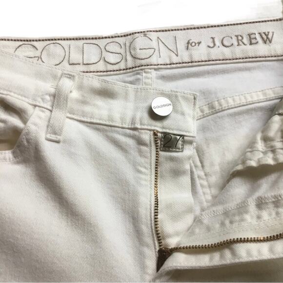 Goldsign by J Crew Straight Leg Ivory Cream Denim Jeans Size 28 - Picture 3 of 8